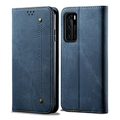 Funda de pano Cartera con Soporte para Huawei P40 Azul