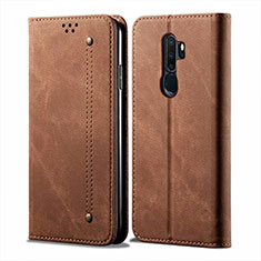 Funda de pano Cartera con Soporte para Oppo A11X Marron