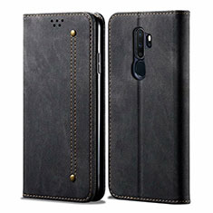 Funda de pano Cartera con Soporte para Oppo A9 (2020) Negro