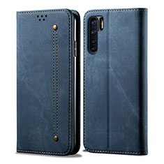 Funda de pano Cartera con Soporte para Oppo A91 Azul