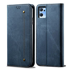 Funda de pano Cartera con Soporte para Oppo Reno7 SE 5G Azul