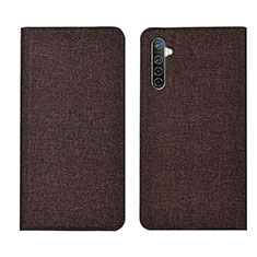 Funda de pano Cartera con Soporte para Realme X2 Marron