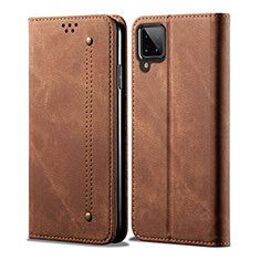 Funda de pano Cartera con Soporte para Samsung Galaxy F12 Marron