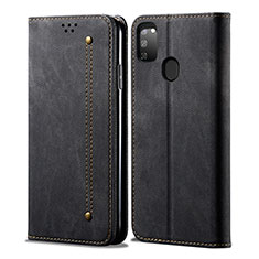 Funda de pano Cartera con Soporte para Samsung Galaxy M21 Negro