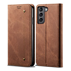 Funda de pano Cartera con Soporte para Samsung Galaxy S22 Plus 5G Marron