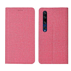 Funda de pano Cartera con Soporte para Xiaomi Mi 10 Rosa