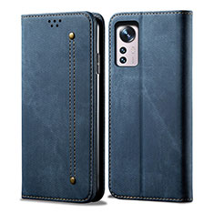 Funda de pano Cartera con Soporte para Xiaomi Mi 12 5G Azul