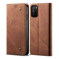 Funda de pano Cartera con Soporte para Xiaomi Poco M3 Marron