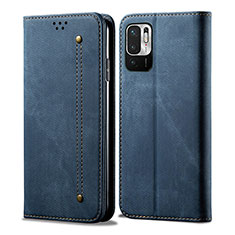 Funda de pano Cartera con Soporte para Xiaomi Redmi Note 10 5G Azul