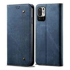 Funda de pano Cartera con Soporte para Xiaomi Redmi Note 10T 5G Azul