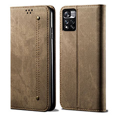 Funda de pano Cartera con Soporte para Xiaomi Redmi Note 11 5G Caqui