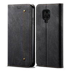 Funda de pano Cartera con Soporte para Xiaomi Redmi Note 9S Negro