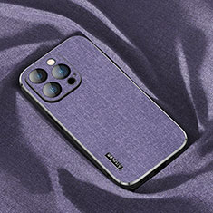 Funda de Pano Silicona Ultrafina Goma Carcasa AT1 para Apple iPhone 13 Pro Morado