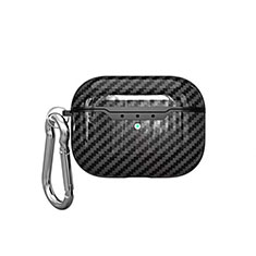 Funda de Silicona con Mosqueton Enchufe para AirPods Pro Carcasa de Carga C05 Negro