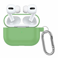 Funda de Silicona con Mosqueton Enchufe para AirPods Pro Carcasa de Carga Verde