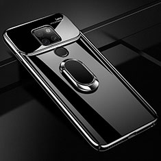 Funda Dura Plastico Rigida Carcasa Espejo 360 Grados con Magnetico Anillo de dedo Soporte para Huawei Mate 20 Negro