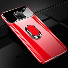 Funda Dura Plastico Rigida Carcasa Espejo 360 Grados con Magnetico Anillo de dedo Soporte para Huawei Mate 20 Rojo