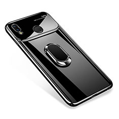 Funda Dura Plastico Rigida Carcasa Espejo 360 Grados con Magnetico Anillo de dedo Soporte para Huawei Nova 3i Negro