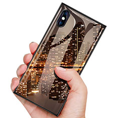 Funda Dura Plastico Rigida Carcasa Espejo Mate Frontal y Trasera 360 Grados para Apple iPhone Xs Negro
