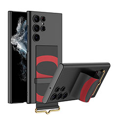 Funda Dura Plastico Rigida Carcasa Mate AC1 para Samsung Galaxy S22 Ultra 5G Rojo y Negro