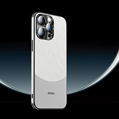 Funda Dura Plastico Rigida Carcasa Mate AT5 para Apple iPhone 15 Pro Max Blanco