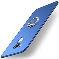 Funda Dura Plastico Rigida Carcasa Mate con Anillo de dedo Soporte A01 para Huawei G9 Plus Azul