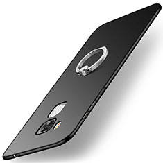 Funda Dura Plastico Rigida Carcasa Mate con Anillo de dedo Soporte A01 para Huawei G9 Plus Negro