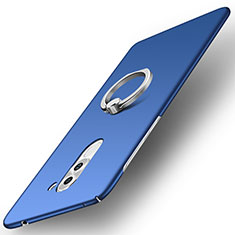 Funda Dura Plastico Rigida Carcasa Mate con Anillo de dedo Soporte A01 para Huawei Honor 6X Azul