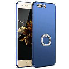 Funda Dura Plastico Rigida Carcasa Mate con Anillo de dedo Soporte A01 para Huawei Honor 9 Azul