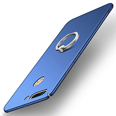 Funda Dura Plastico Rigida Carcasa Mate con Anillo de dedo Soporte A01 para Huawei Honor V9 Azul