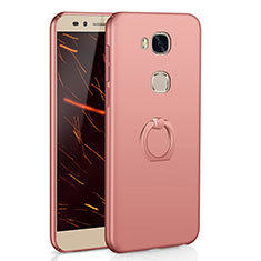 Funda Dura Plastico Rigida Carcasa Mate con Anillo de dedo Soporte A01 para Huawei Honor X5 Oro Rosa