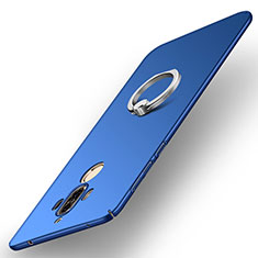 Funda Dura Plastico Rigida Carcasa Mate con Anillo de dedo Soporte A01 para Huawei Mate 9 Azul