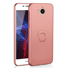 Funda Dura Plastico Rigida Carcasa Mate con Anillo de dedo Soporte A01 para Huawei Nova Young Oro Rosa