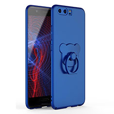 Funda Dura Plastico Rigida Carcasa Mate con Anillo de dedo Soporte A01 para Huawei P10 Azul