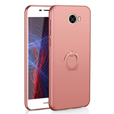 Funda Dura Plastico Rigida Carcasa Mate con Anillo de dedo Soporte A01 para Huawei Y5 II Y5 2 Oro Rosa