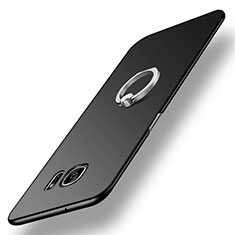 Funda Dura Plastico Rigida Carcasa Mate con Anillo de dedo Soporte A01 para Samsung Galaxy S7 Edge G935F Negro