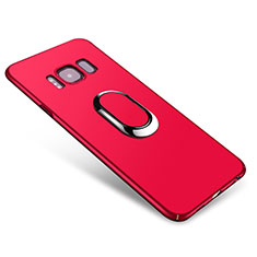 Funda Dura Plastico Rigida Carcasa Mate con Anillo de dedo Soporte A01 para Samsung Galaxy S8 Plus Rojo