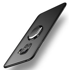 Funda Dura Plastico Rigida Carcasa Mate con Anillo de dedo Soporte A01 para Samsung Galaxy S9 Negro