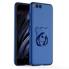 Funda Dura Plastico Rigida Carcasa Mate con Anillo de dedo Soporte A01 para Xiaomi Mi 6 Azul