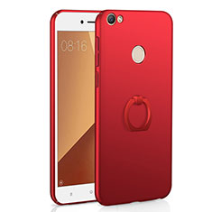 Funda Dura Plastico Rigida Carcasa Mate con Anillo de dedo Soporte A01 para Xiaomi Redmi Note 5A Prime Rojo