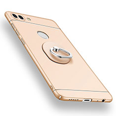 Funda Dura Plastico Rigida Carcasa Mate con Anillo de dedo Soporte A02 para Huawei P Smart Oro