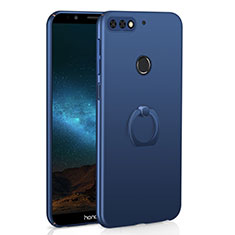 Funda Dura Plastico Rigida Carcasa Mate con Anillo de dedo Soporte A03 para Huawei Enjoy 8 Azul