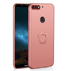 Funda Dura Plastico Rigida Carcasa Mate con Anillo de dedo Soporte A03 para Huawei Honor 7C Oro Rosa