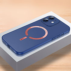 Funda Dura Plastico Rigida Carcasa Mate con Mag-Safe Magnetic QC1 para Apple iPhone 12 Mini Azul