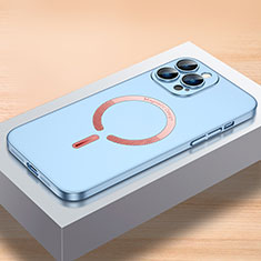 Funda Dura Plastico Rigida Carcasa Mate con Mag-Safe Magnetic QC1 para Apple iPhone 12 Pro Max Azul Cielo
