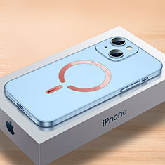 Funda Dura Plastico Rigida Carcasa Mate con Mag-Safe Magnetic QC1 para Apple iPhone 14 Plus Azul Cielo