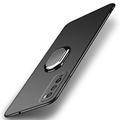 Funda Dura Plastico Rigida Carcasa Mate con Magnetico Anillo de dedo Soporte A01 para Huawei Enjoy Z 5G Negro