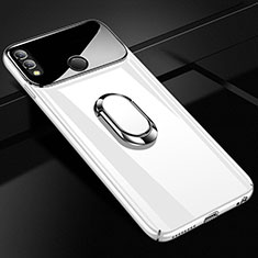 Funda Dura Plastico Rigida Carcasa Mate con Magnetico Anillo de dedo Soporte A01 para Huawei Honor 10 Lite Blanco