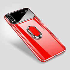 Funda Dura Plastico Rigida Carcasa Mate con Magnetico Anillo de dedo Soporte A01 para Huawei Honor Magic 2 Rojo