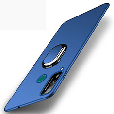 Funda Dura Plastico Rigida Carcasa Mate con Magnetico Anillo de dedo Soporte A01 para Huawei Honor Play4T Azul